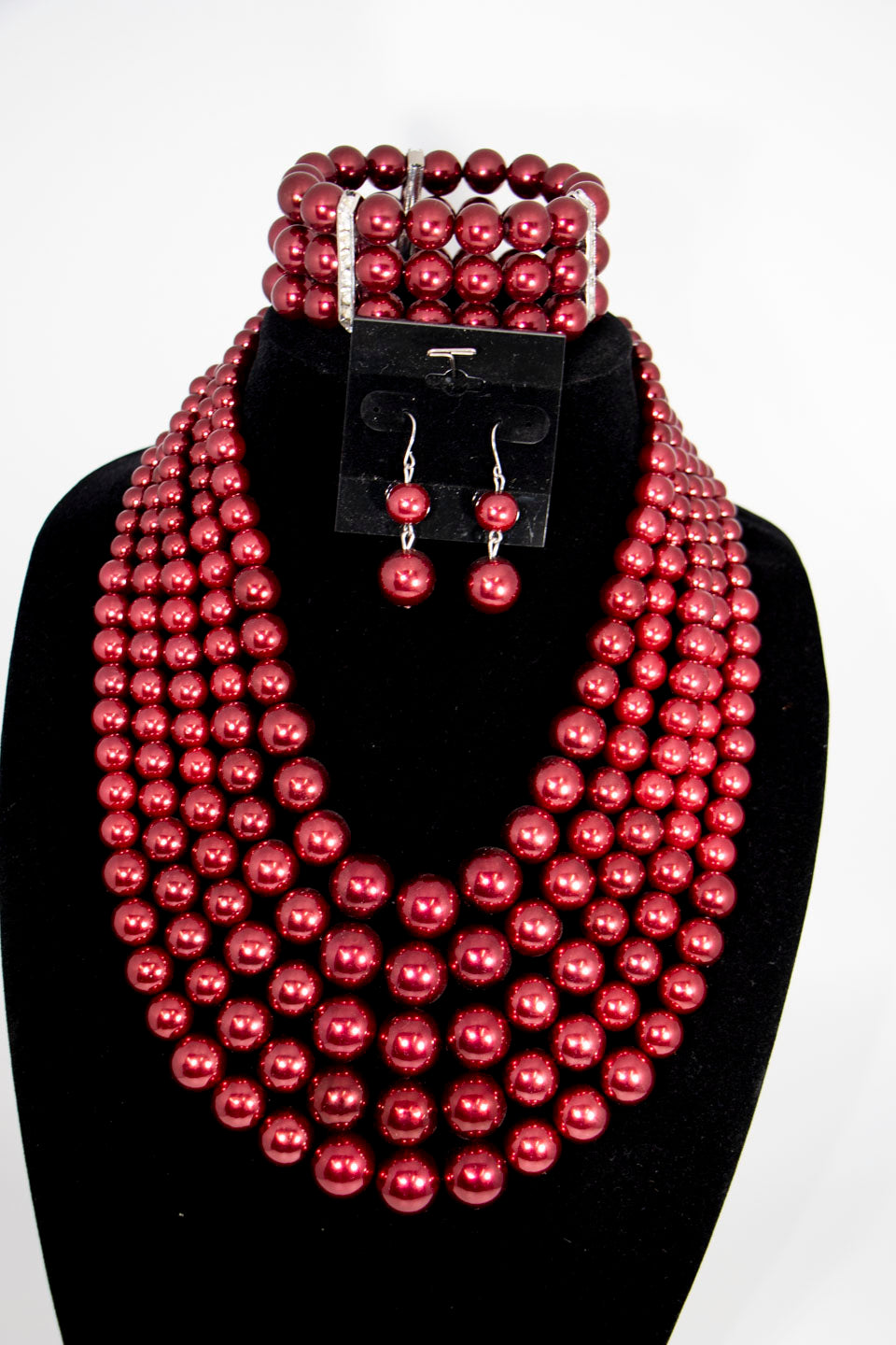 Elevate Your Elegance with Our Ladies' 3pc 5 Layers Pearl Necklace Set