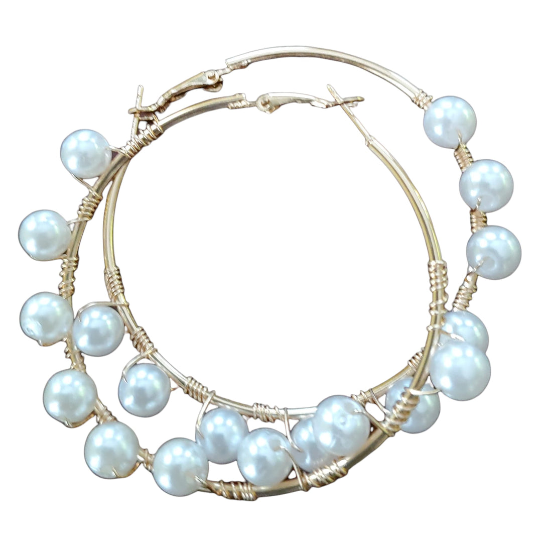 Pearl Hoops earrings