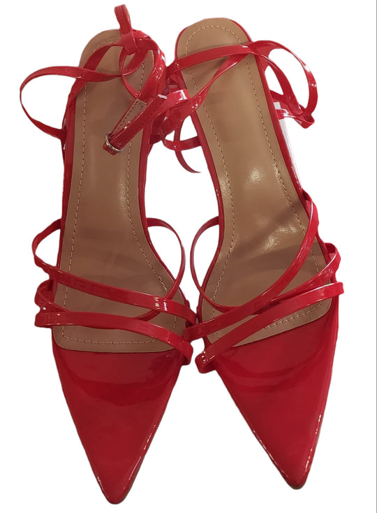 Ladies elegant strap up shoes open toe.