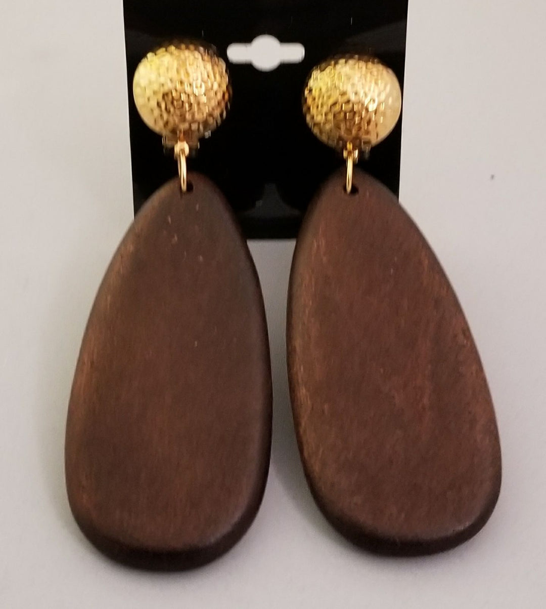 Wooden Stained Pallet Clip-On Earrings