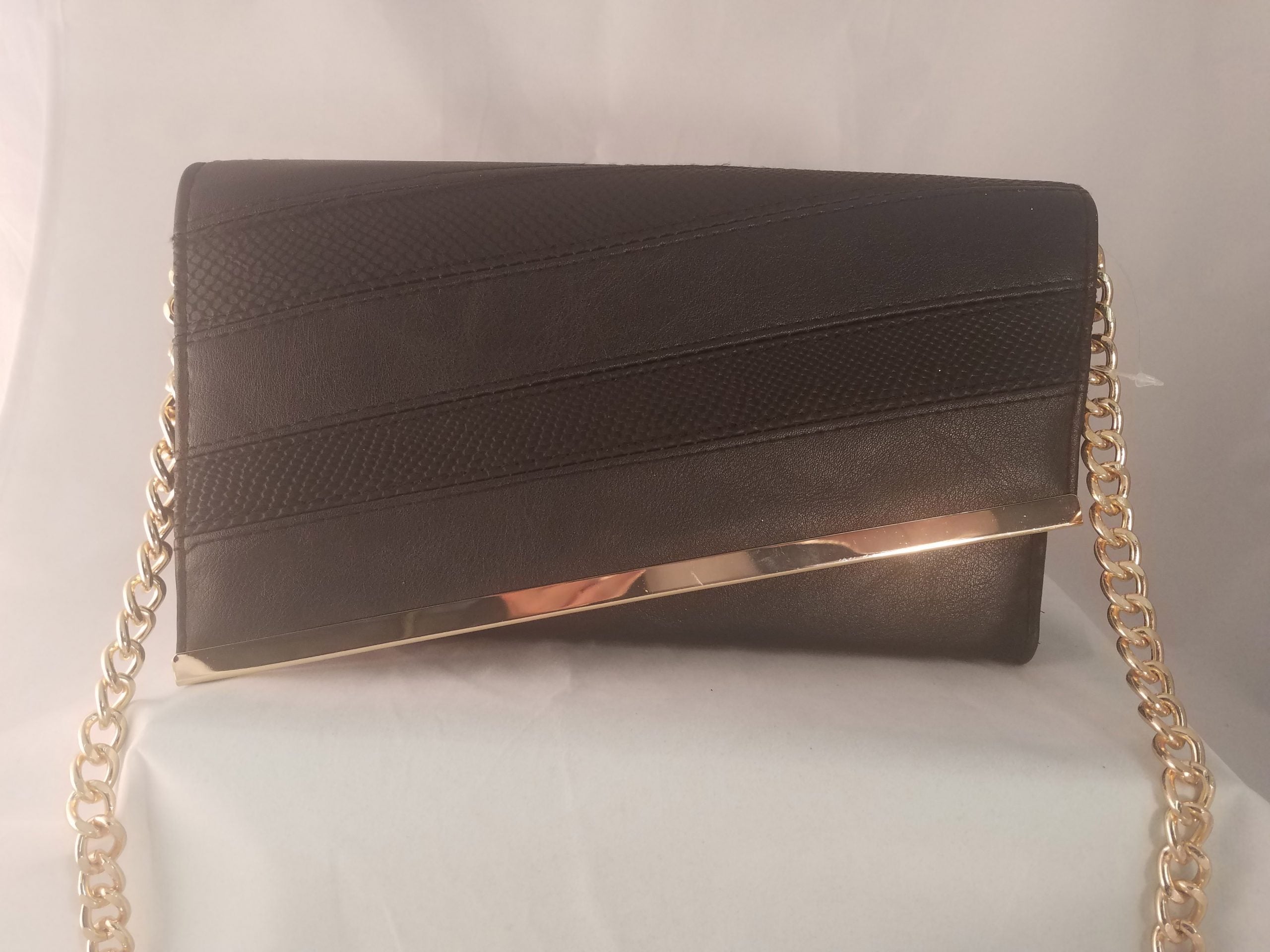 Black and Gold Clutch - Theresa Exotic Apparel