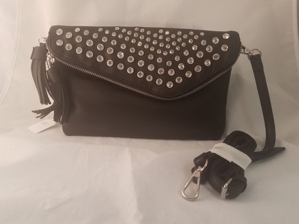 Black with Silver Stud Clutch