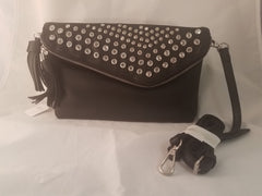 Black with Silver Stud Clutch