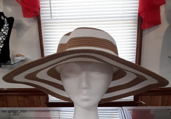 Brown/White Big Sun Hat