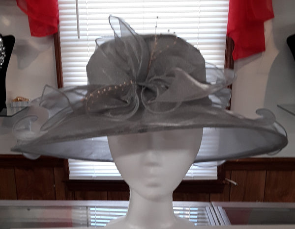 Classy Gray Sheer Ladies Hat