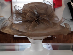 Classy Cream Sheer Ladies Hat