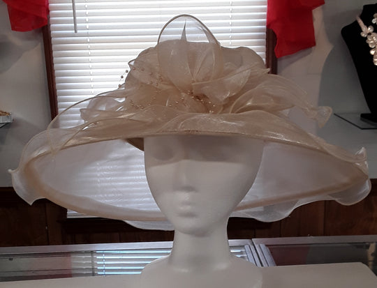 Classy White Sheer Ladies Hat