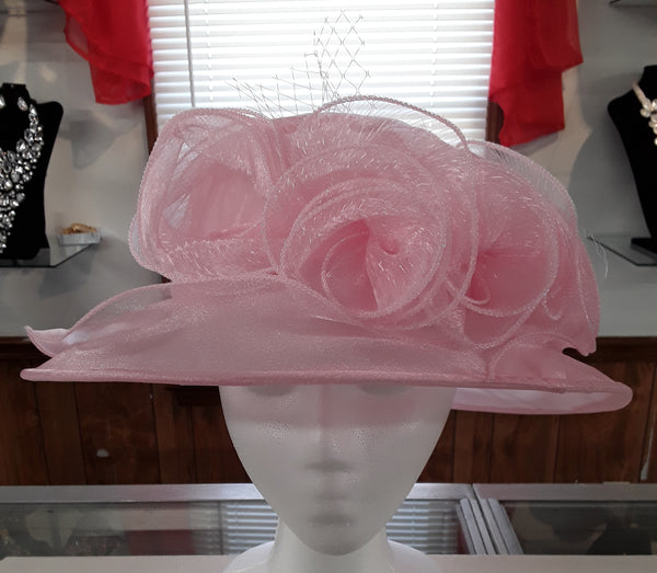 Classy Pink Sheer Ladies Hat