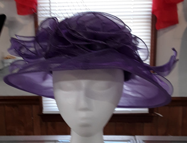 Classy Purple Sheer Ladies Hat