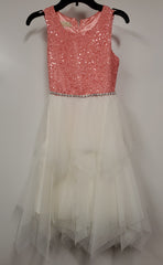 Teen American Princess Peach Sequence Formal Dress
