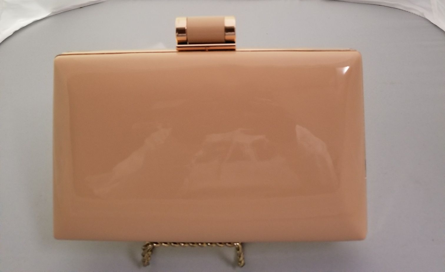 Square Beige Clutch - Theresa Exotic Apparel