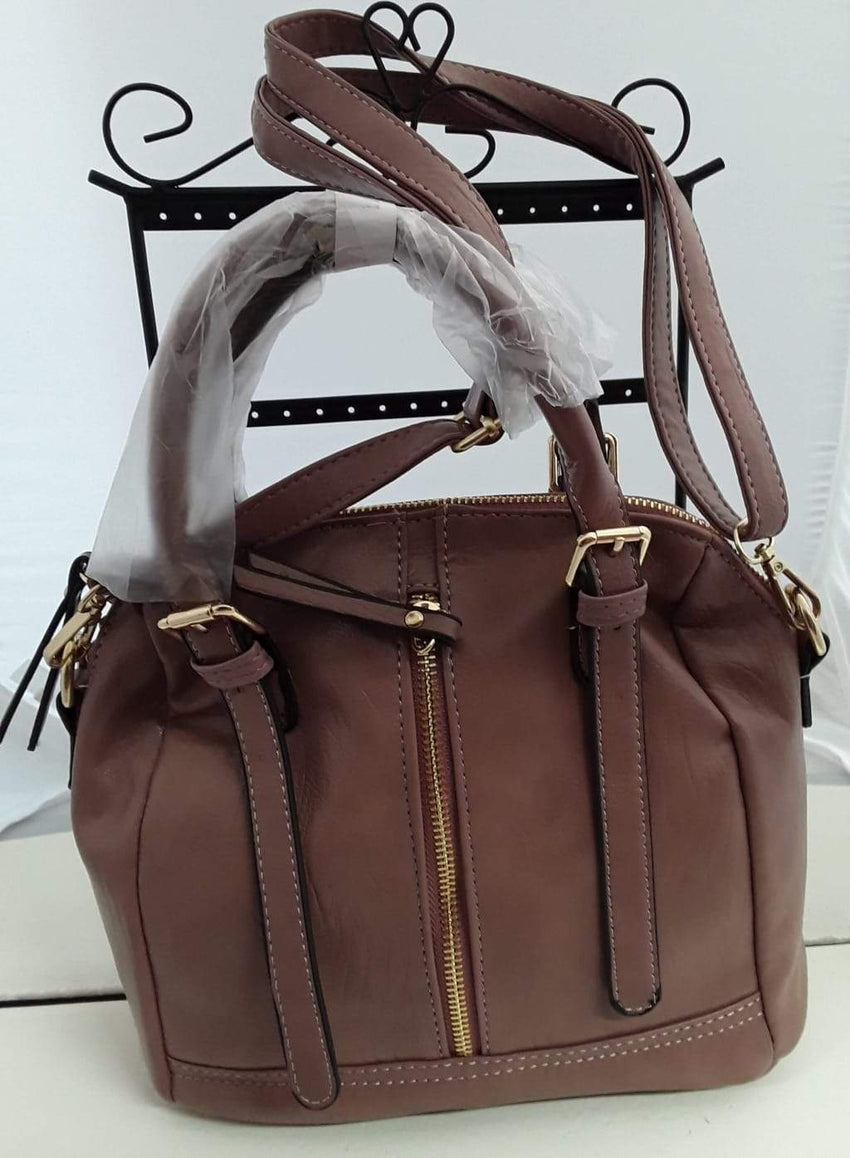 Lovely Light Brown Hand Bag with Side Zipper