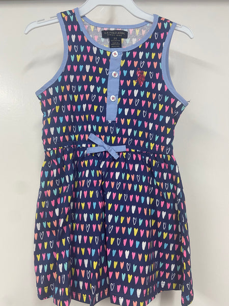 Girls Polo Multi-Print Dress