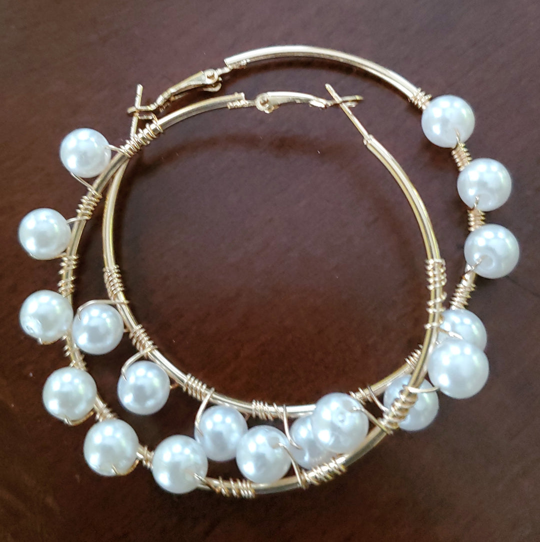 Jewelry-Pearl & Gold Loops