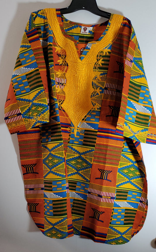 Mens African Short Sleeve Shirt-Embroidery