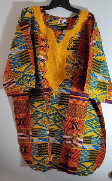 Mens African Short Sleeve Shirt-Embroidery