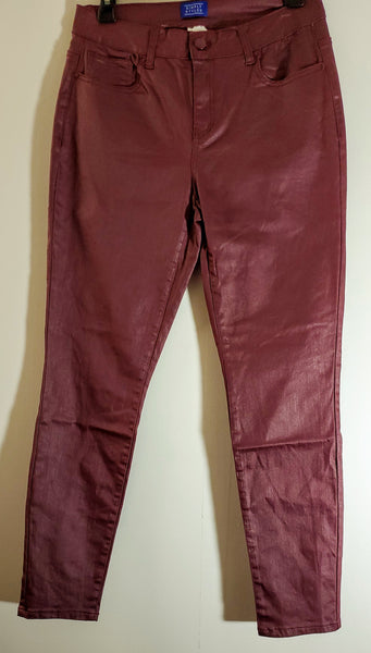 Ladies Simple Styled Leather-Like Pants