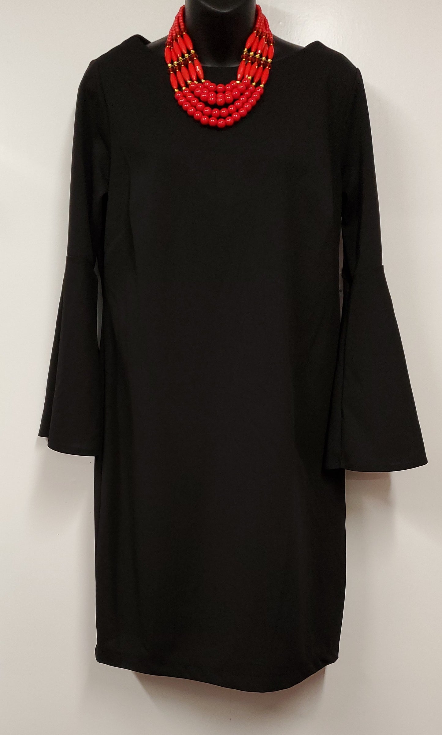 Ladies  Black Dress with Ruffle Sleeves