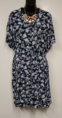 Ladies  Blue Floral Print Summer Dress