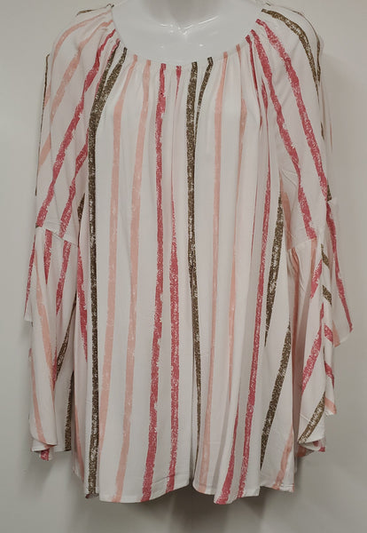 Spense Ladies Multi-Striped Summer Blouse