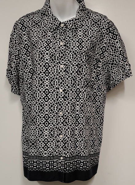 Ladies black and white blouse