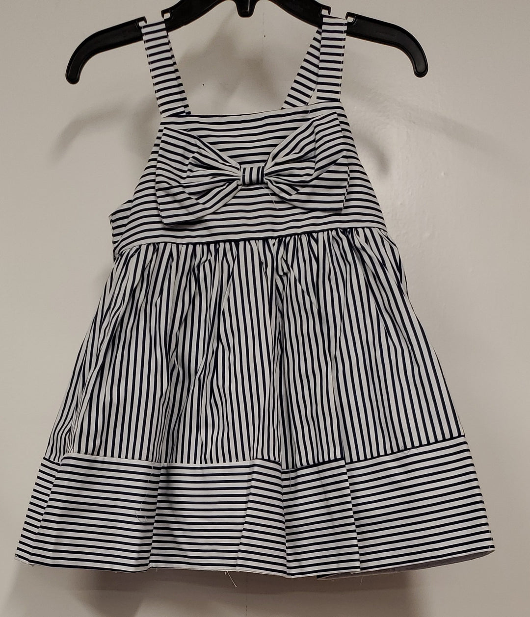 Toddler Black/White Striped Sleeveless Dress