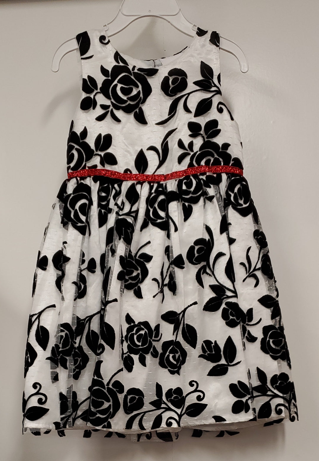 Girls Nannette Kids Black/White Floral Print Summer Dress