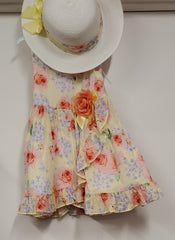 Toddle Peach Floral Dress with Hat