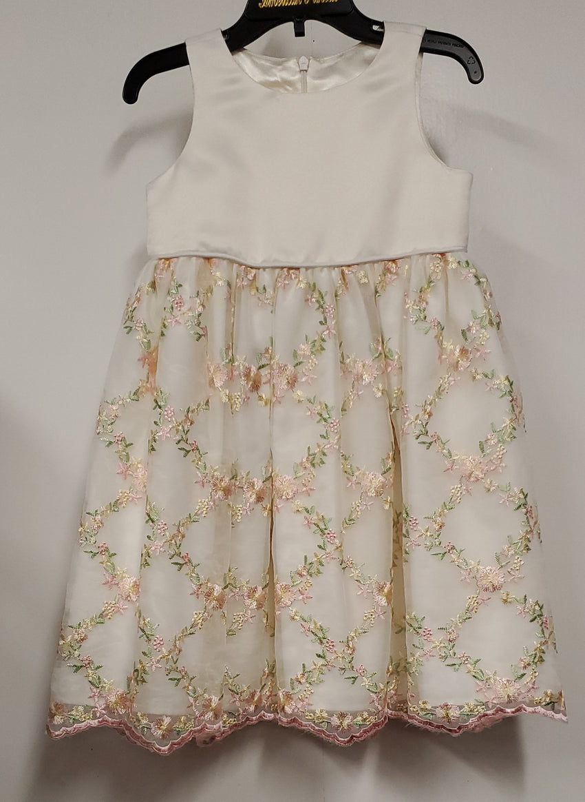 Girls American Princess Floral Print Formal Dress