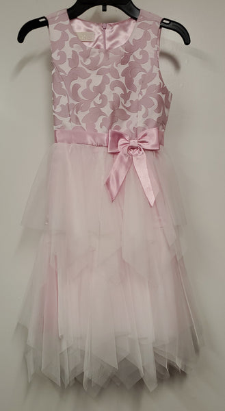 Girls American Princess Pink Formal Dress with Bowtie