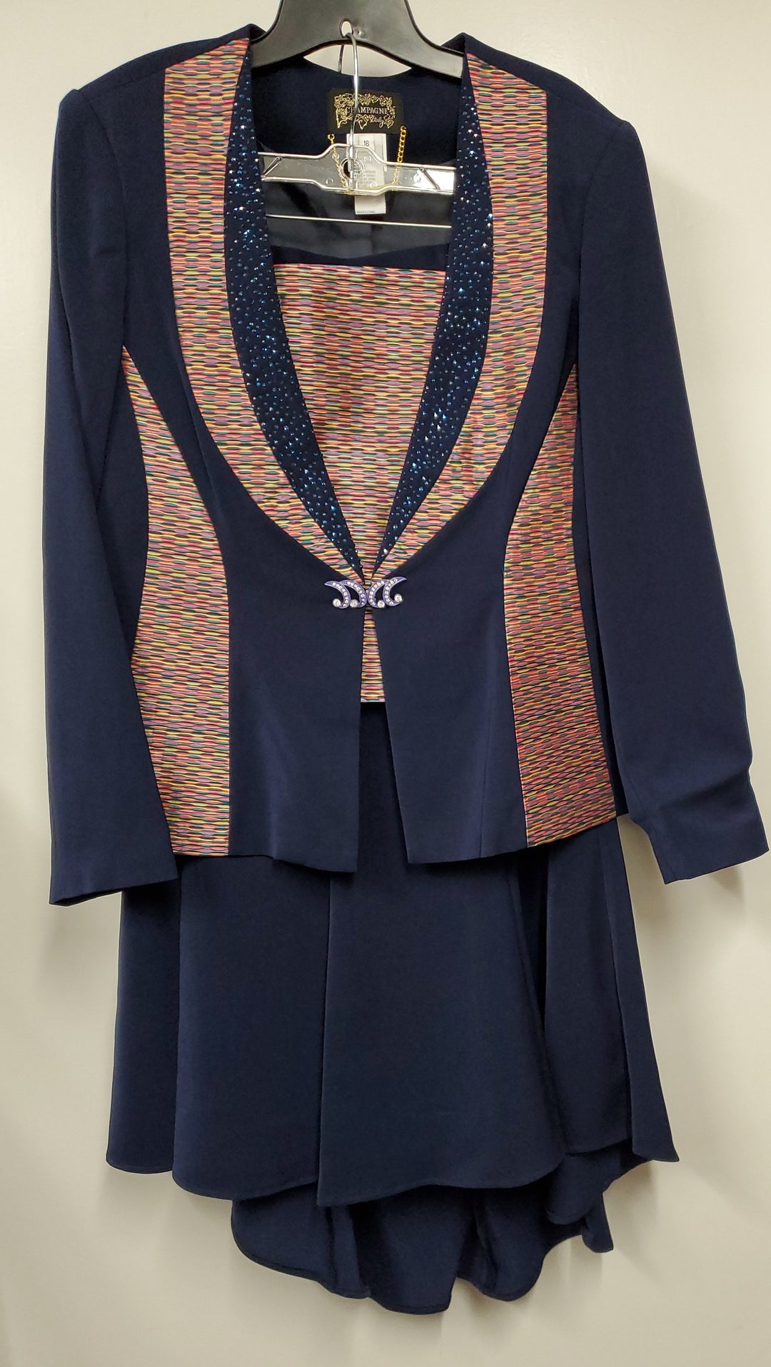 Champagne Ladies High End 2pc Navy Suit