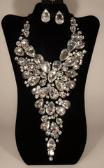 2 Pcs Big and Bold Black Crystal Necklace