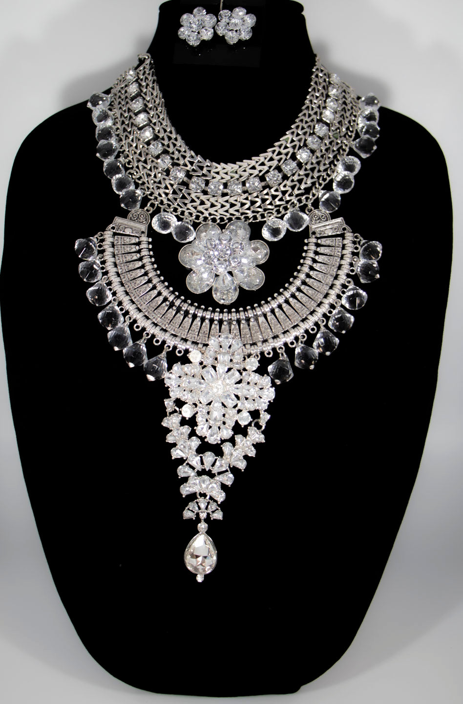 2 Pcs. Diamond And Silver Plated Set - Theresa Exotic Apparel