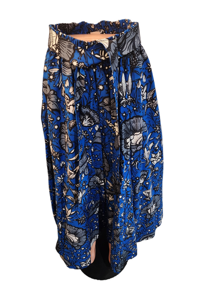 Ladies Multi-print Long Skirt with side pockets and scarf