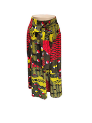 Ladies Multi-print Long Skirt with side pockets and scarf