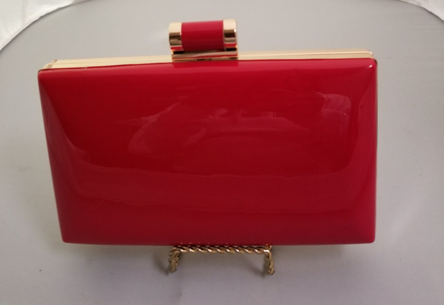 Square Red Clutch - Theresa Exotic Apparel