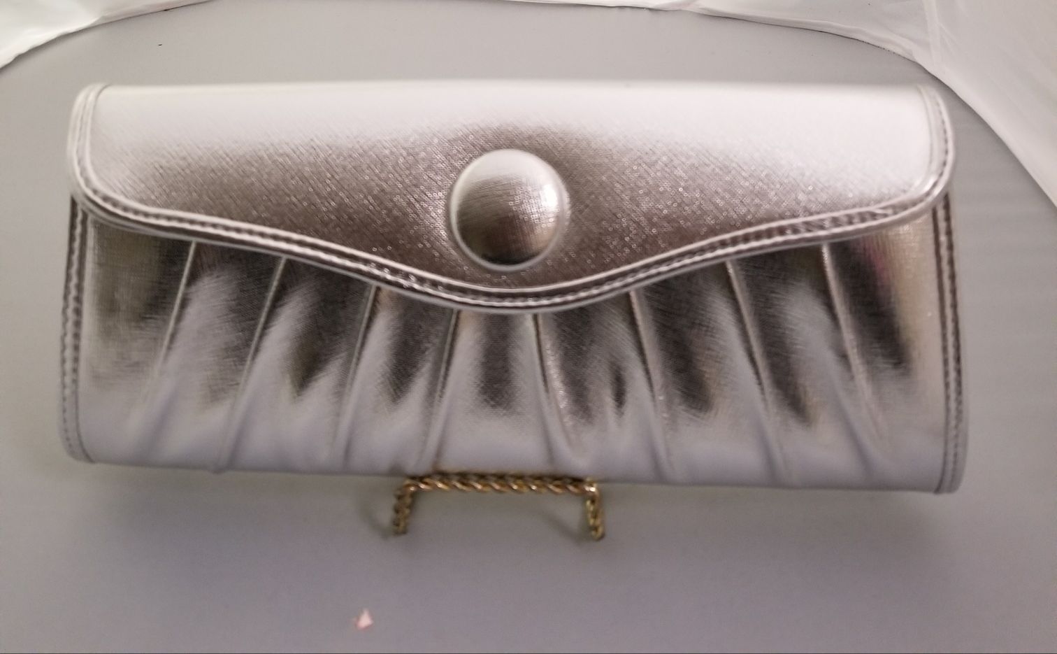 Silver Clutch Bag - Theresa Exotic Apparel