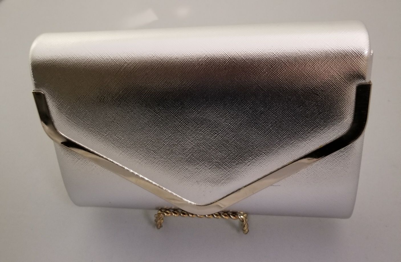 Silver Clutch Bag - Theresa Exotic Apparel