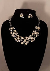 2 Pcs. Pearl And Crystal Necklace Set