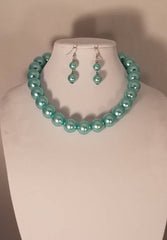 2 Pcs. Turquoise Pearl Necklace Set