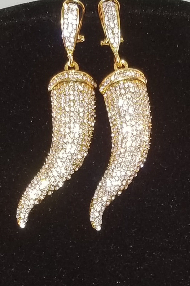 Gold Crystal Earrings - Theresa Exotic Apparel