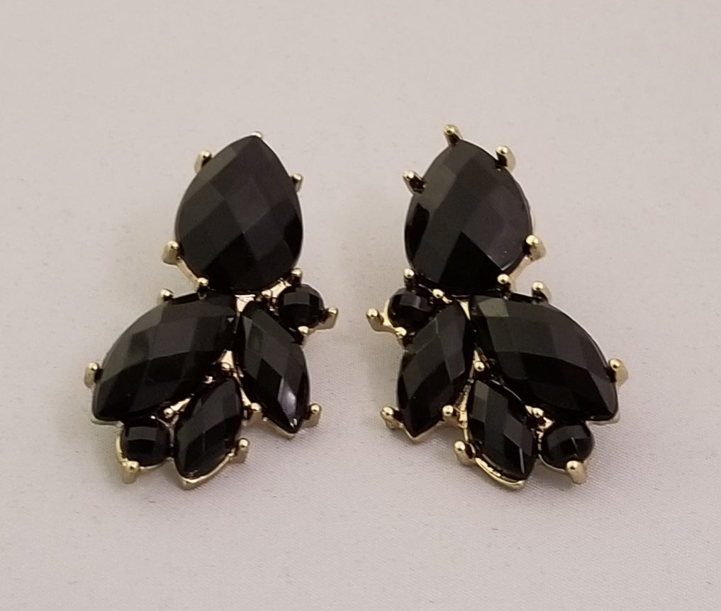 Exotic Black Gold Fever Pierce Earrings