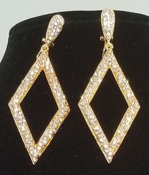 Lovely Gold Crystal Earrings - Theresa Exotic Apparel