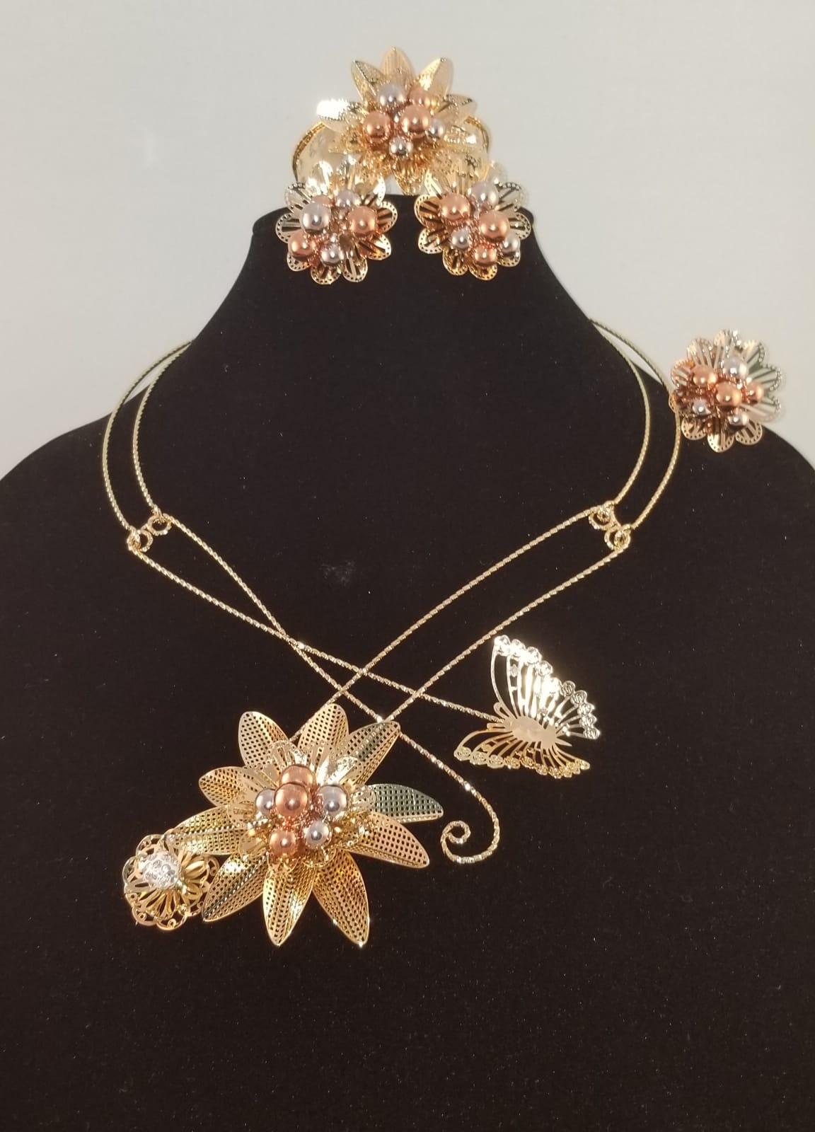 Beautiful 4 pc Gold Plated Necklace Set - Theresa Exotic Apparel