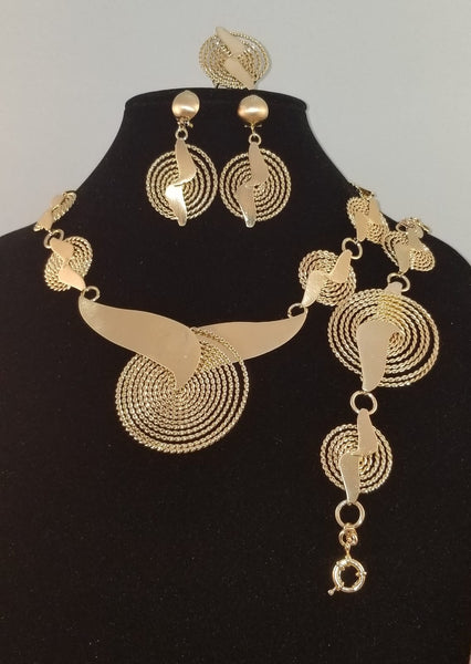 Beautiful 4 pc Gold Plated Necklace Set