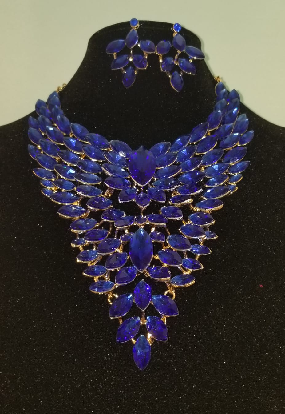 2 pc Purple Crystal Necklace Set