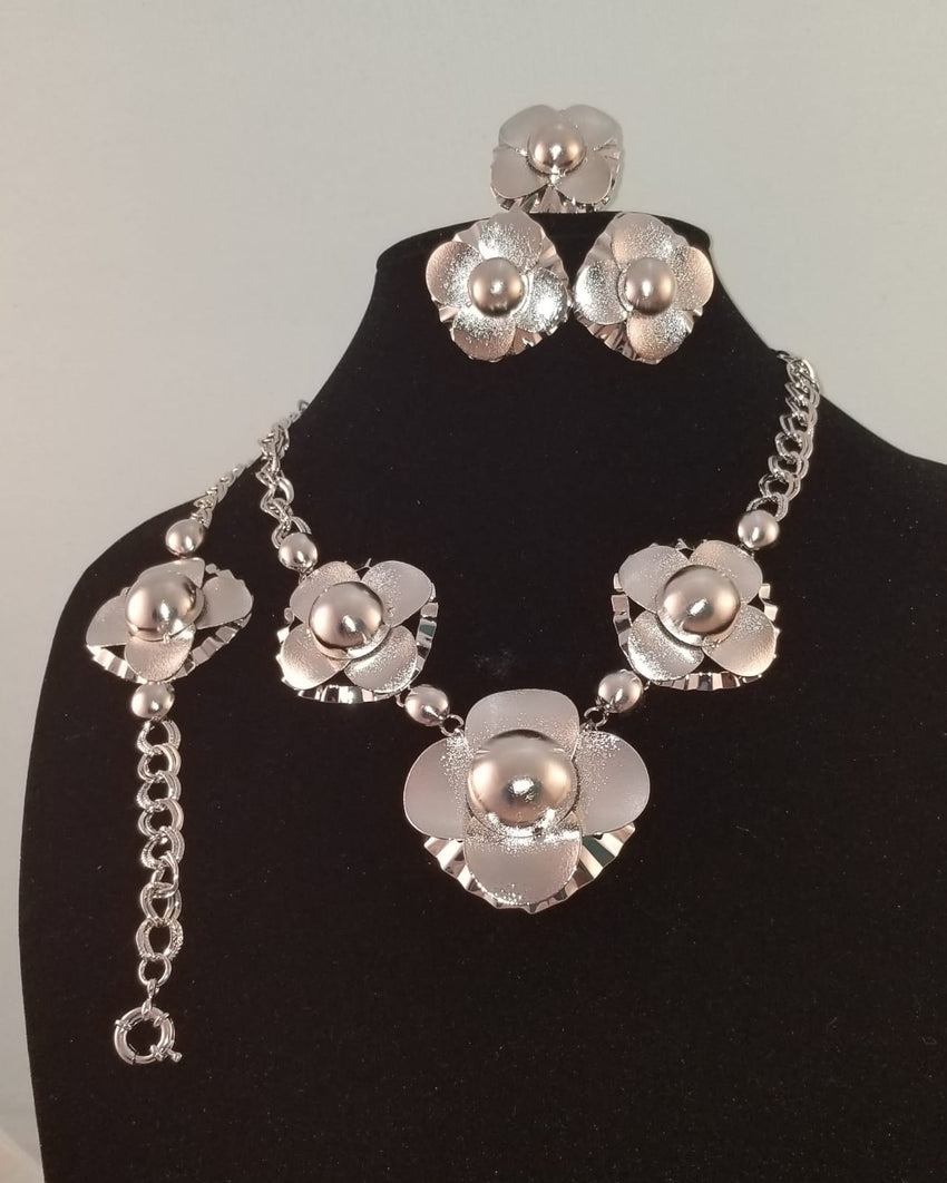 4 pc Silver Necklace Set