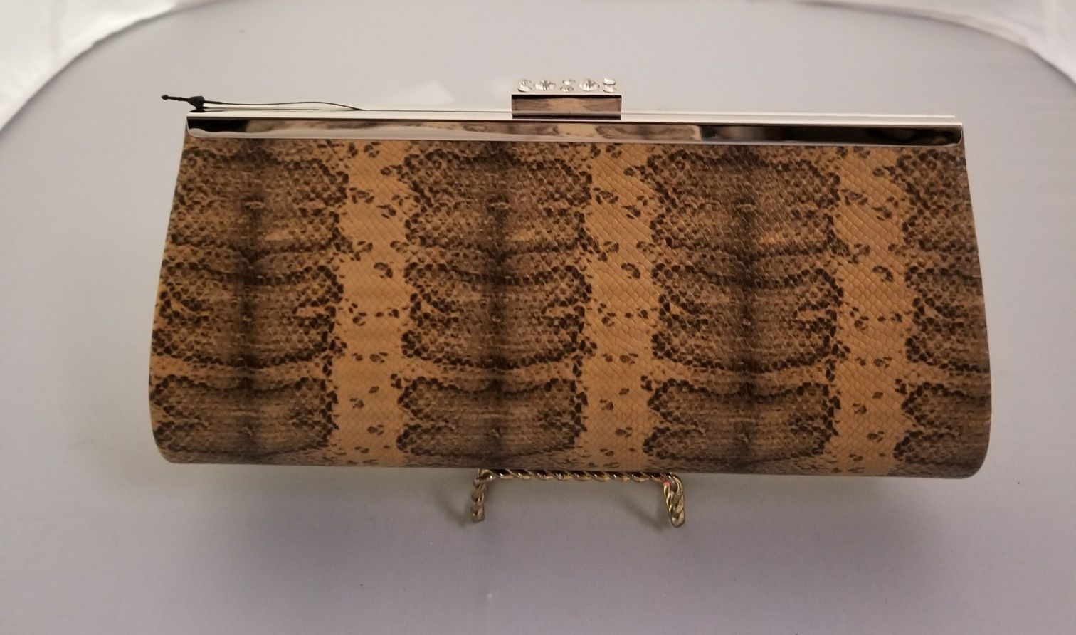 Tan Animal Print Clutch Bag - Theresa Exotic Apparel