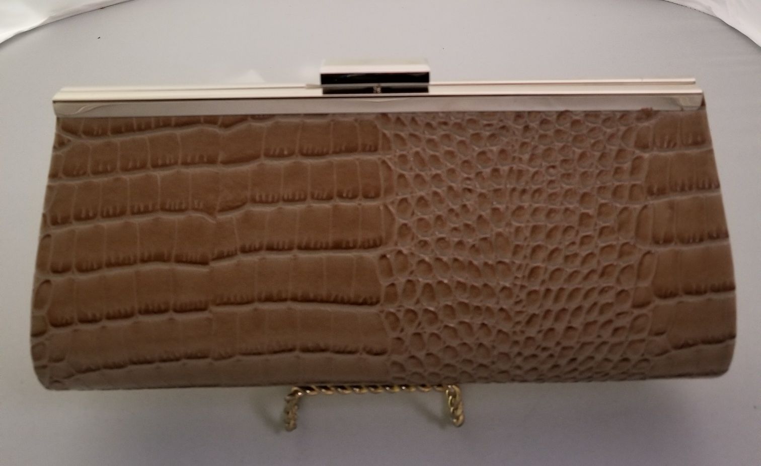 Taupe Clutch Bag - Theresa Exotic Apparel