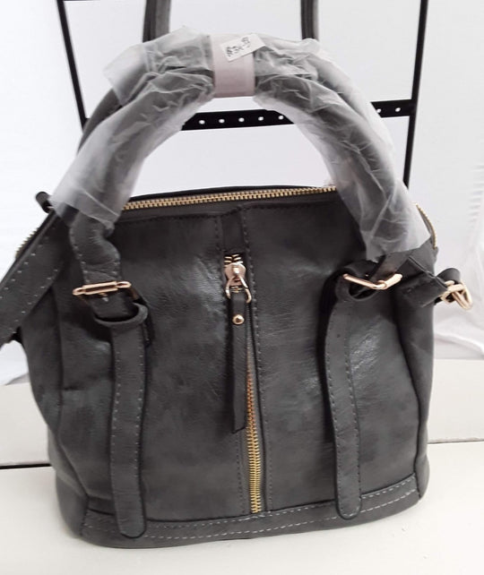 Lovely Gray Hand Bag with Side Zipper